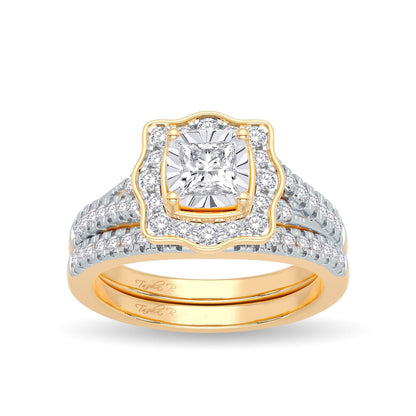14K 0.62CT Diamond Bridal Ring - Johnny Dang & Co