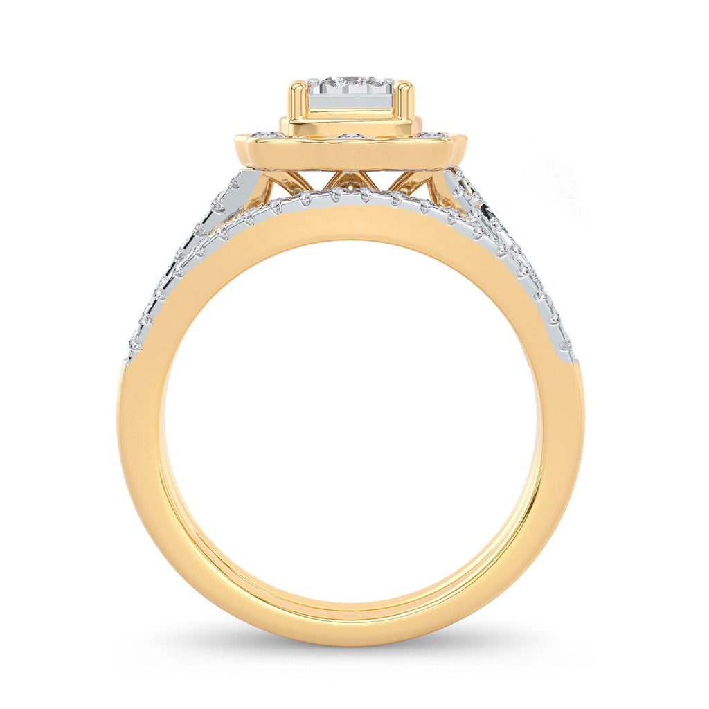 14K 0.62CT Diamond Bridal Ring - Johnny Dang & Co