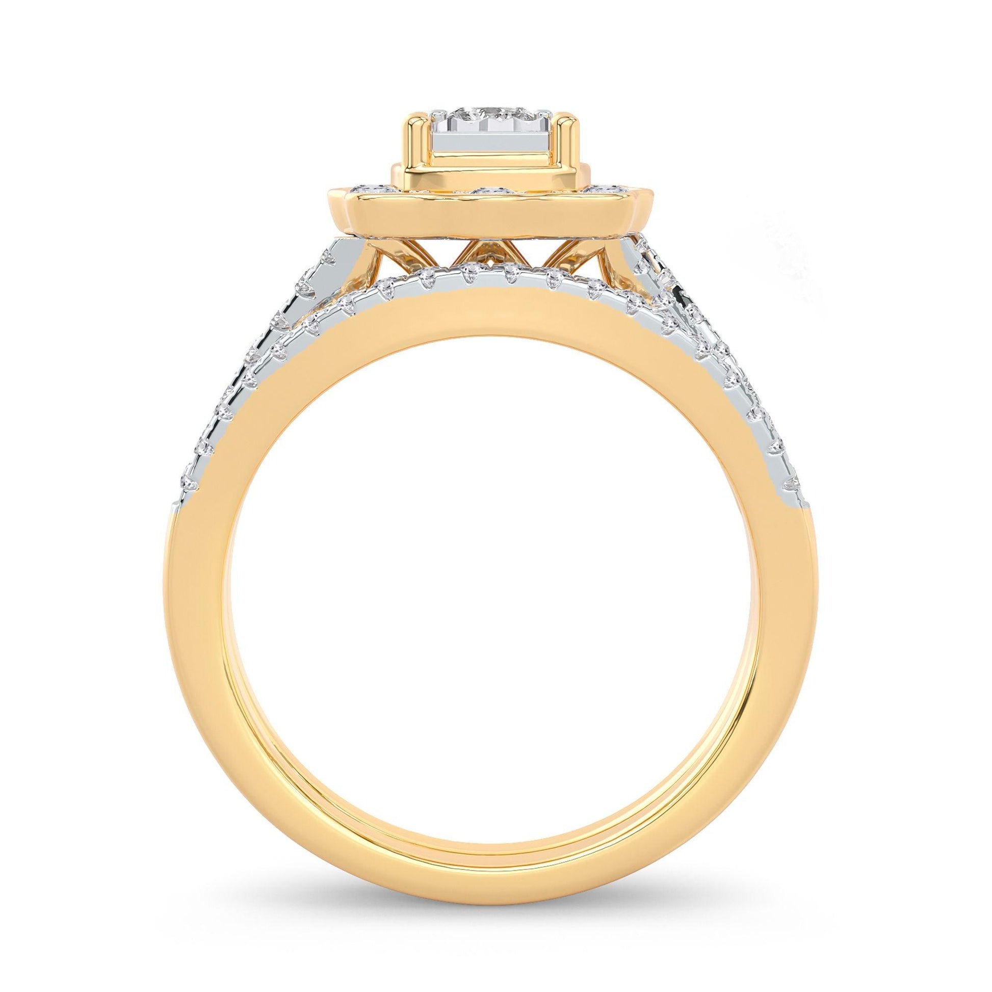 14K 0.62CT Diamond Bridal Ring - Johnny Dang & Co