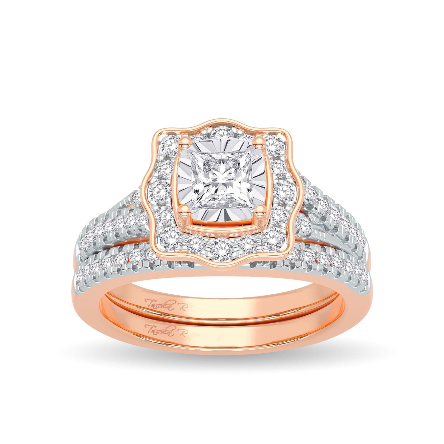 14K 0.62CT Diamond Bridal Ring - Johnny Dang & Co