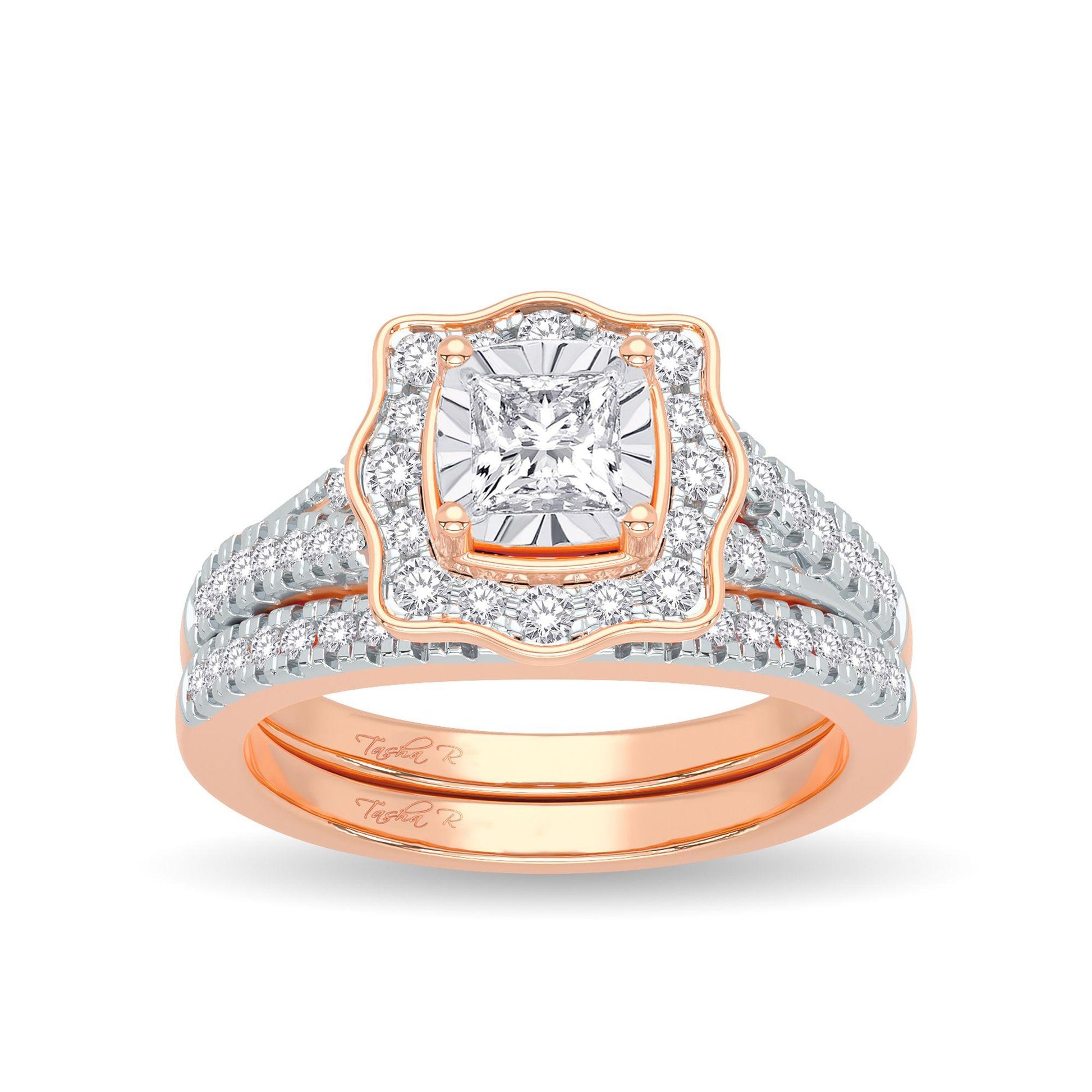 14K 0.62CT Diamond Bridal Ring - Johnny Dang & Co
