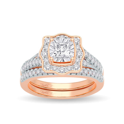 14K 0.62CT Diamond Bridal Ring - Johnny Dang & Co