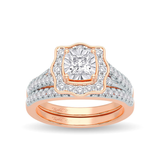 14K 0.62CT Diamond Bridal Ring - Johnny Dang & Co