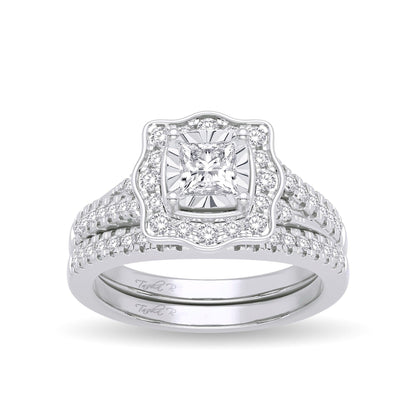 14K 0.62CT Diamond Bridal Ring - Johnny Dang & Co