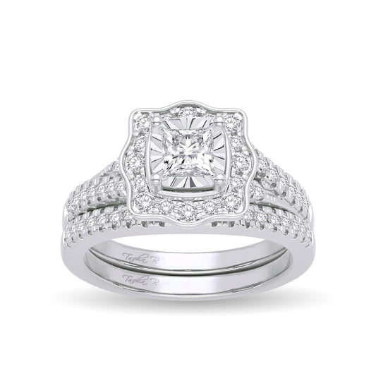 14K 0.62CT Diamond Bridal Ring - Johnny Dang & Co