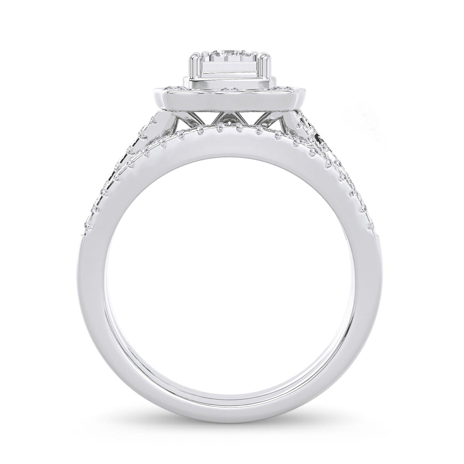 14K 0.62CT Diamond Bridal Ring - Johnny Dang & Co
