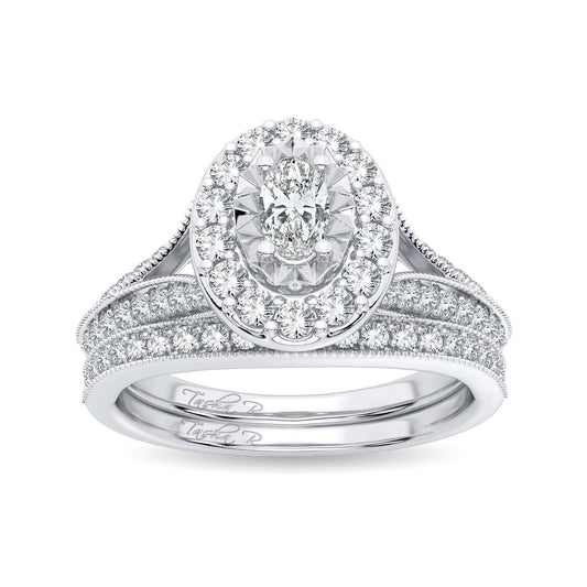 14K 1.00CT Diamond Bridal Ring - Johnny Dang & Co