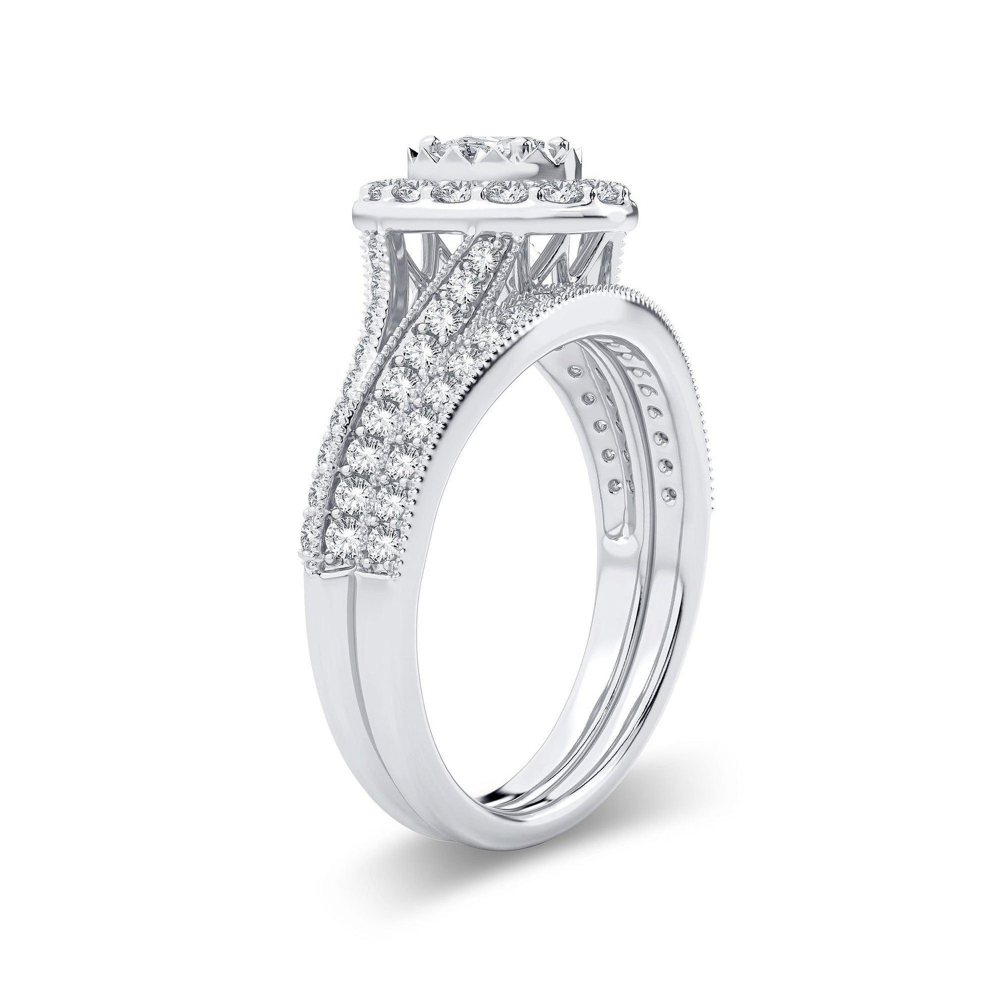 14K 1.00CT Diamond Bridal Ring - Johnny Dang & Co