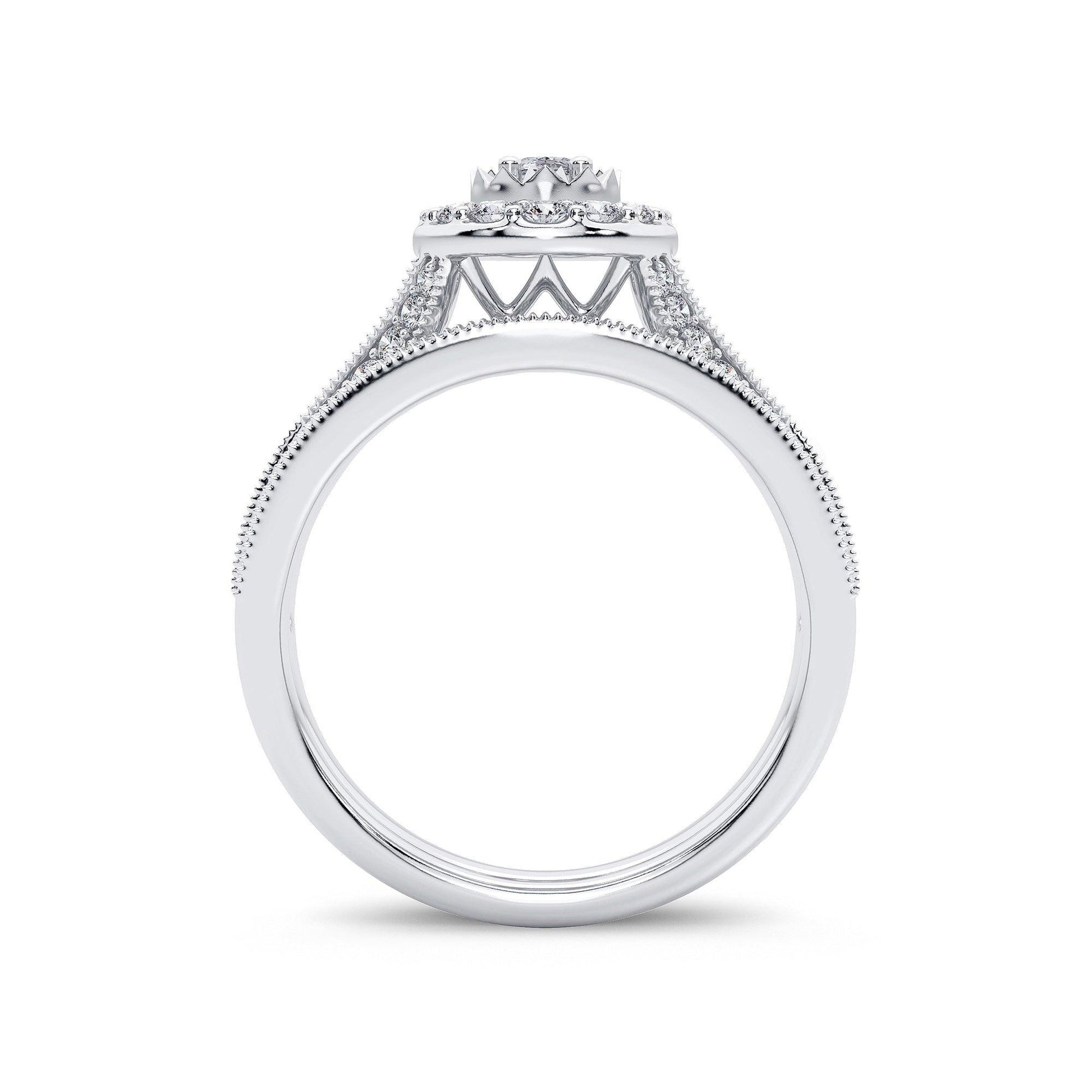 14K 1.00CT Diamond Bridal Ring - Johnny Dang & Co