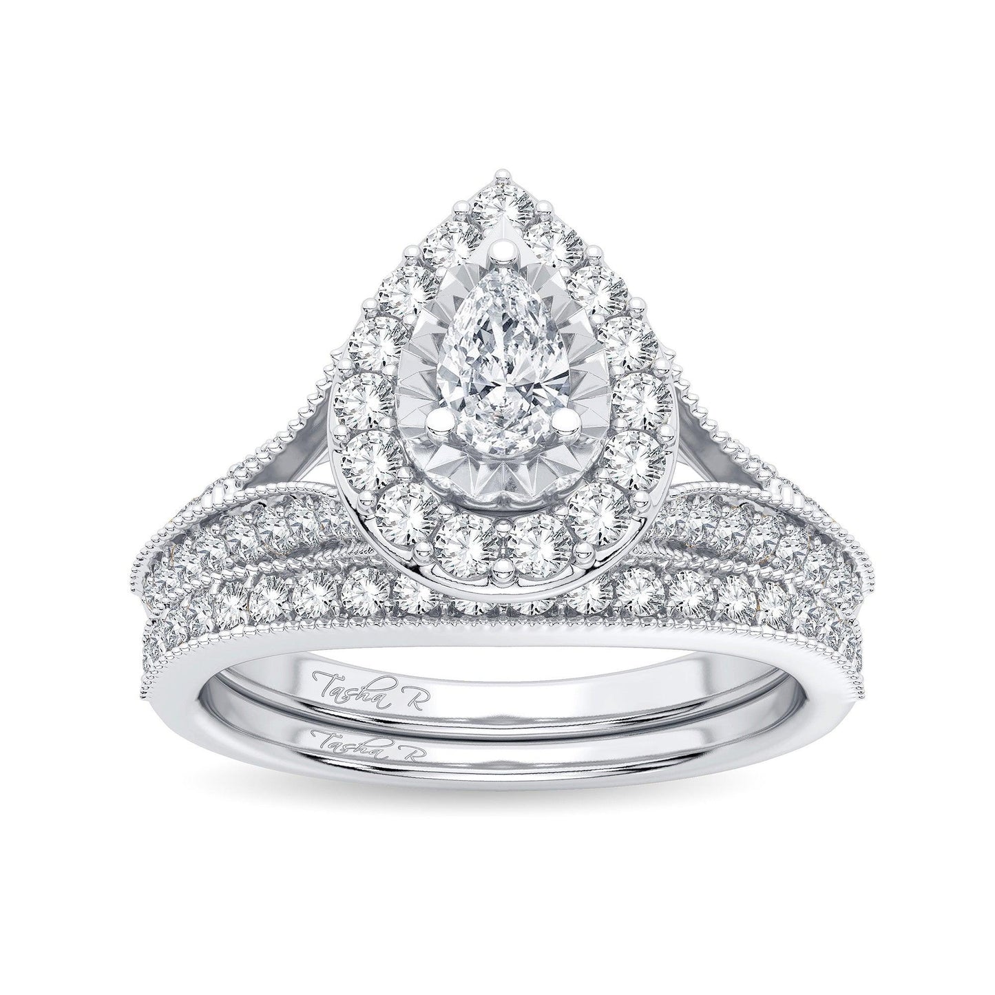 14K 0.96CT Diamond Bridal Ring - Johnny Dang & Co