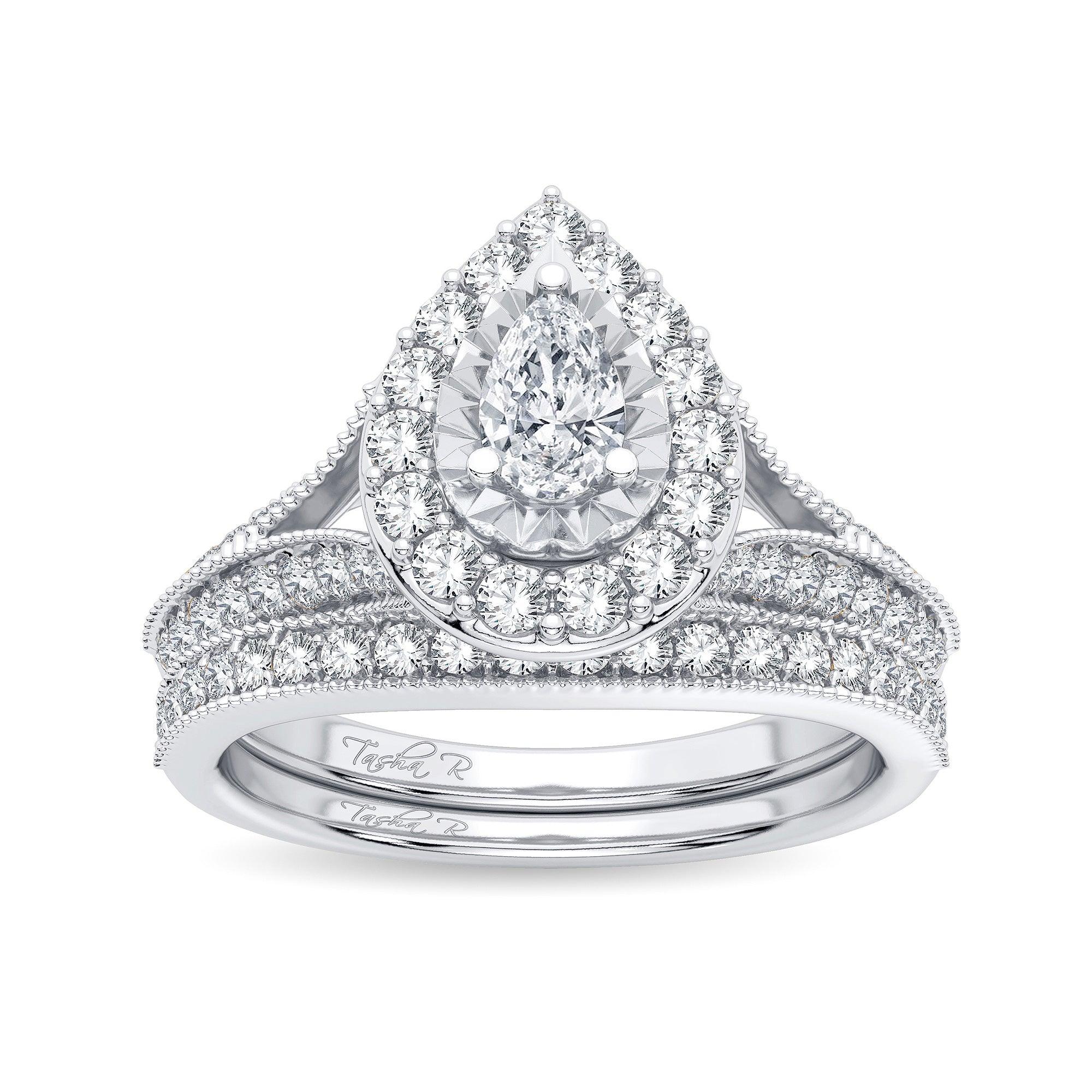 14K 0.96CT Diamond Bridal Ring - Johnny Dang & Co