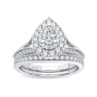 14K 0.96CT Diamond Bridal Ring - Johnny Dang & Co