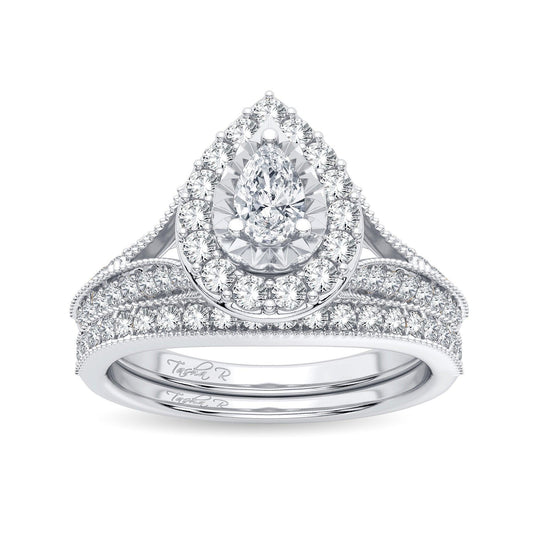 14K 0.96CT Diamond Bridal Ring - Johnny Dang & Co