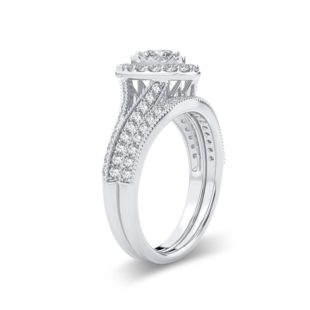 14K 0.96CT Diamond Bridal Ring - Johnny Dang & Co