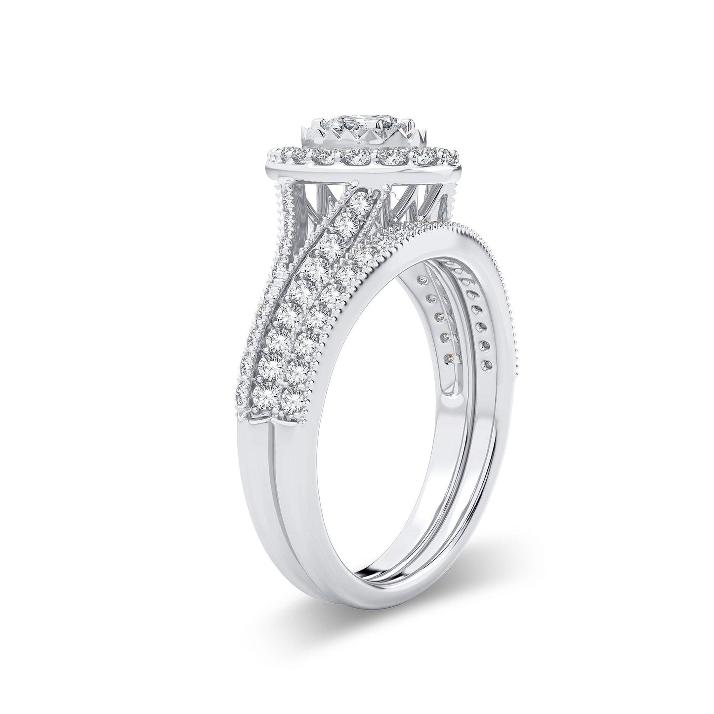 14K 0.96CT Diamond Bridal Ring - Johnny Dang & Co