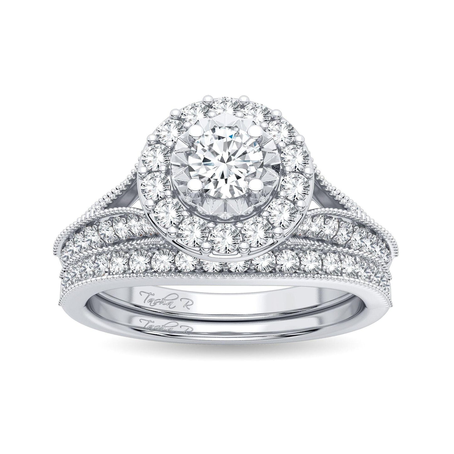 14K 1.00CT Diamond Bridal Ring - Johnny Dang & Co