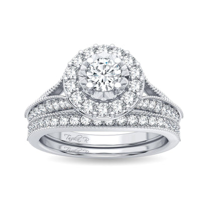 14K 1.00CT Diamond Bridal Ring - Johnny Dang & Co