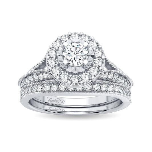 14K 1.00CT Diamond Bridal Ring - Johnny Dang & Co