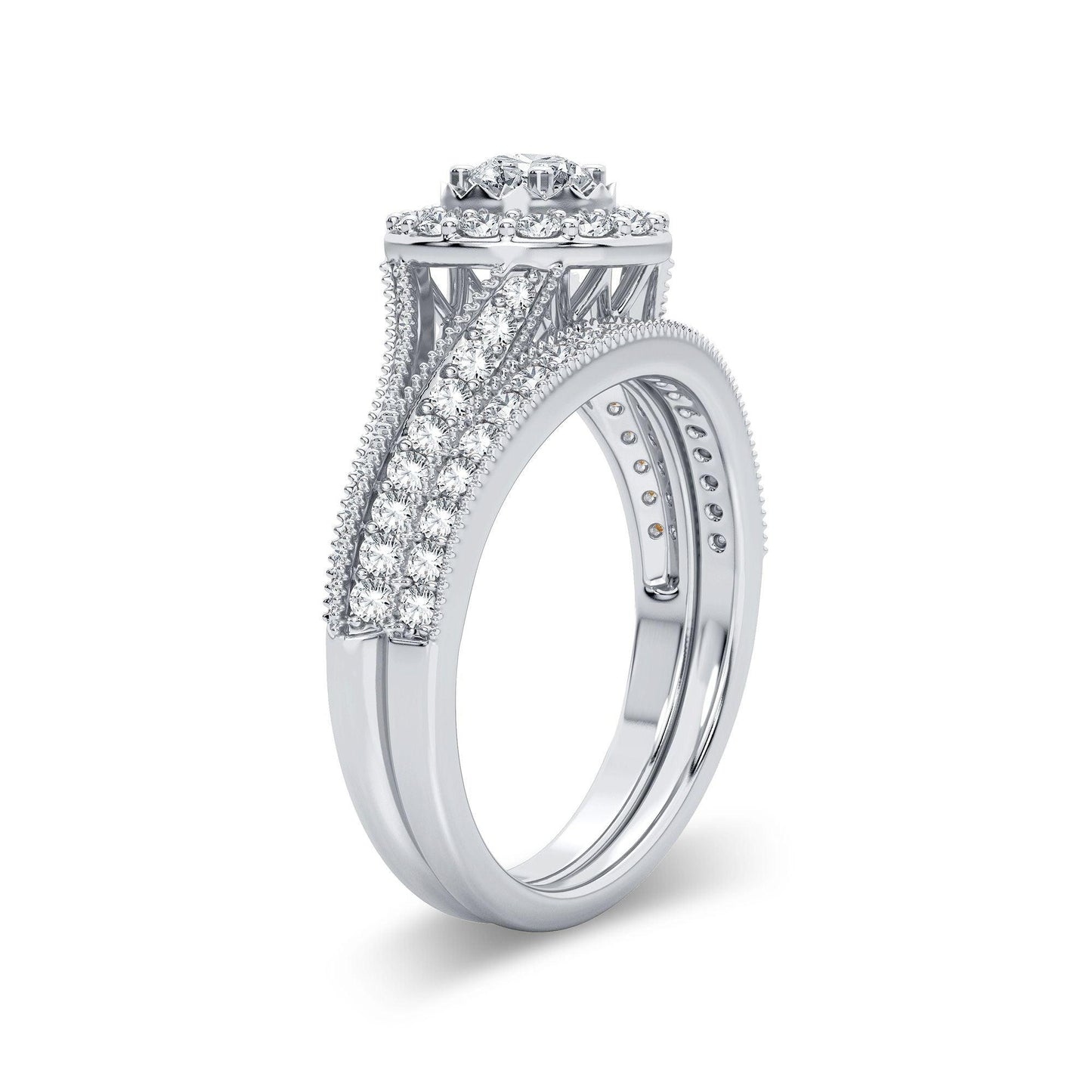 14K 1.00CT Diamond Bridal Ring - Johnny Dang & Co