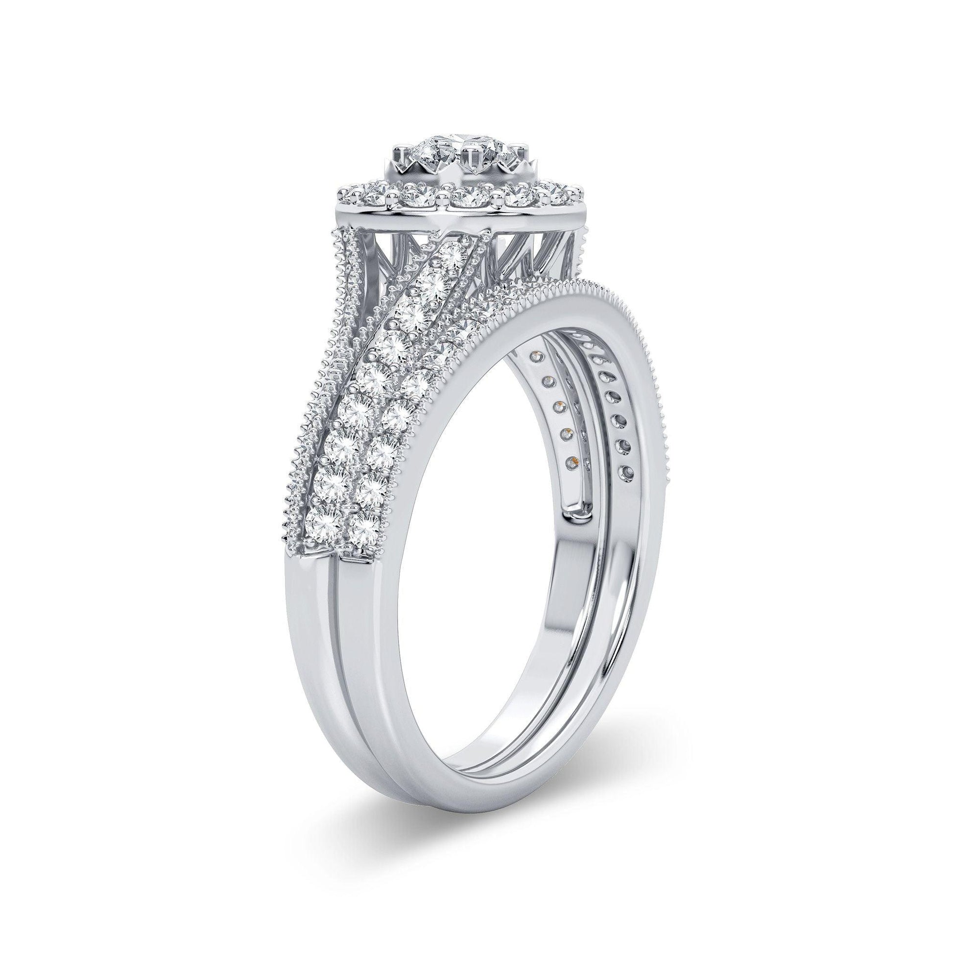 14K 1.00CT Diamond Bridal Ring - Johnny Dang & Co