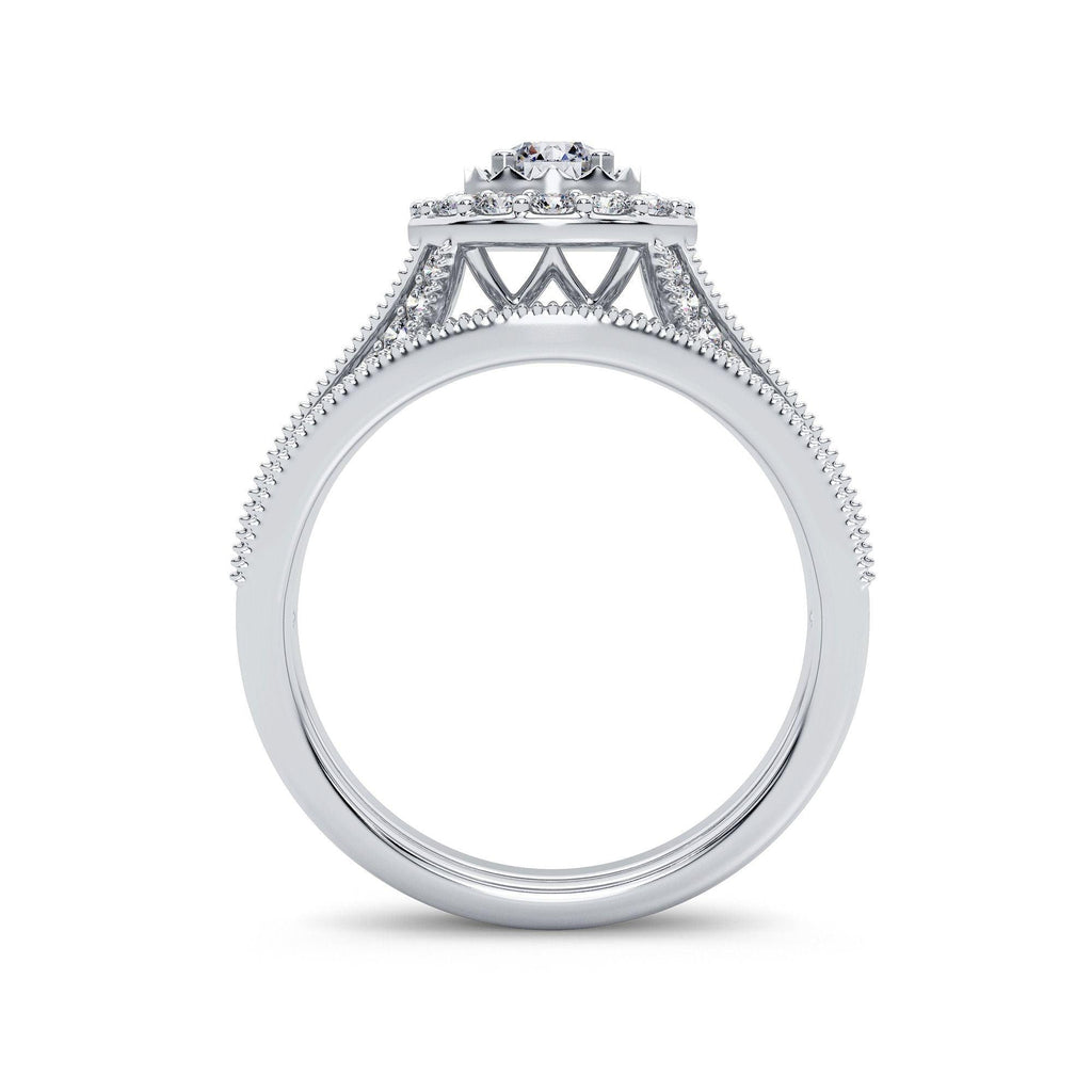 14K 1.00CT Diamond Bridal Ring - Johnny Dang & Co