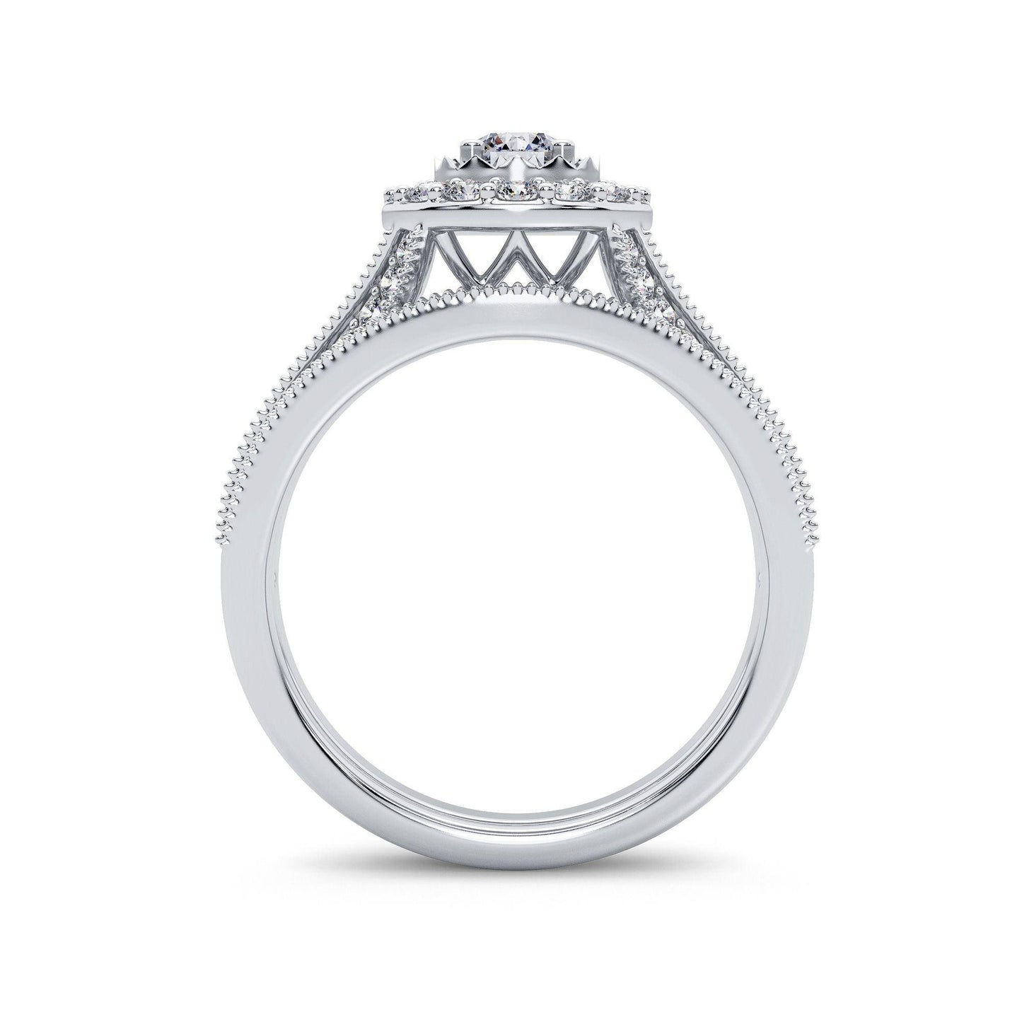 14K 1.00CT Diamond Bridal Ring - Johnny Dang & Co