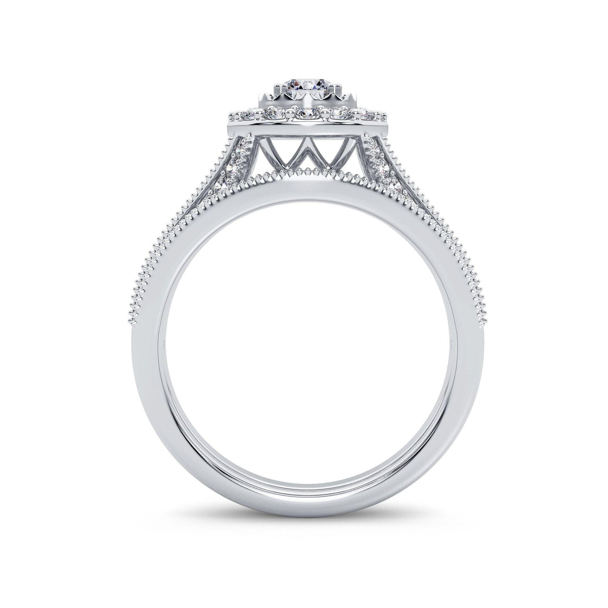 14K 1.00CT Diamond Bridal Ring - Johnny Dang & Co