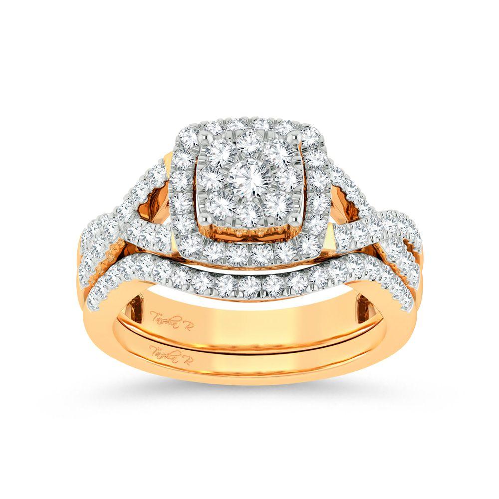 14K 1.00ct Diamond Bridal Ring - Johnny Dang & Co