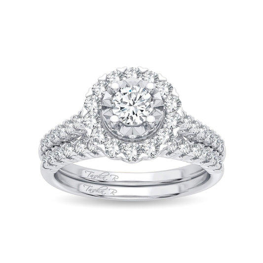 14K 1.00CT Diamond Bridal Ring - Johnny Dang & Co