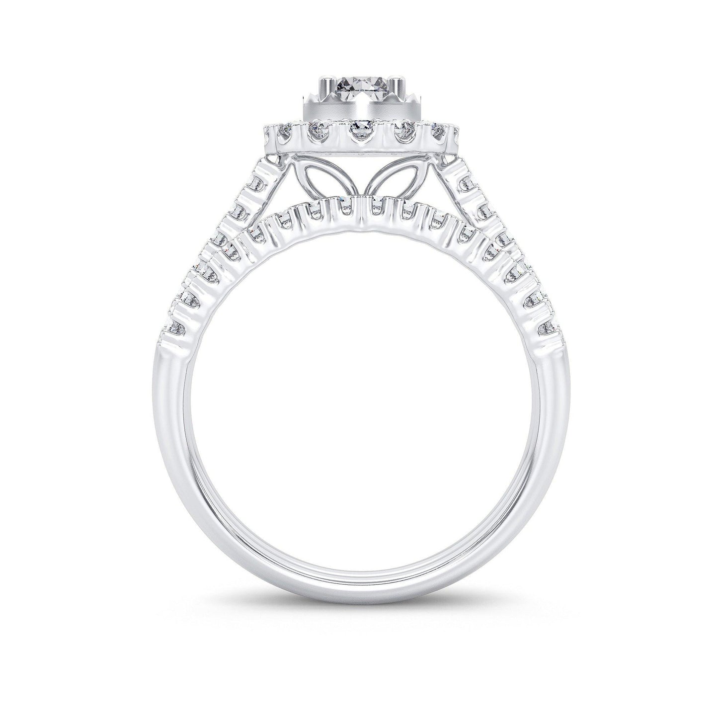 14K 1.00CT Diamond Bridal Ring - Johnny Dang & Co