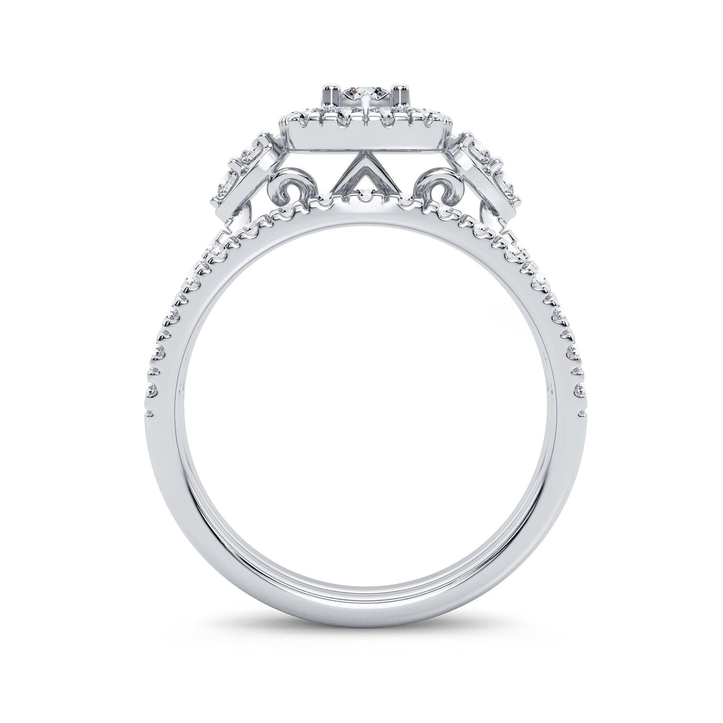 14K 1.00CT Diamond Bridal Ring - Johnny Dang & Co