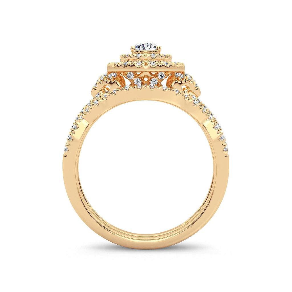 14K 1.00CT Diamond Bridal Ring - Johnny Dang & Co