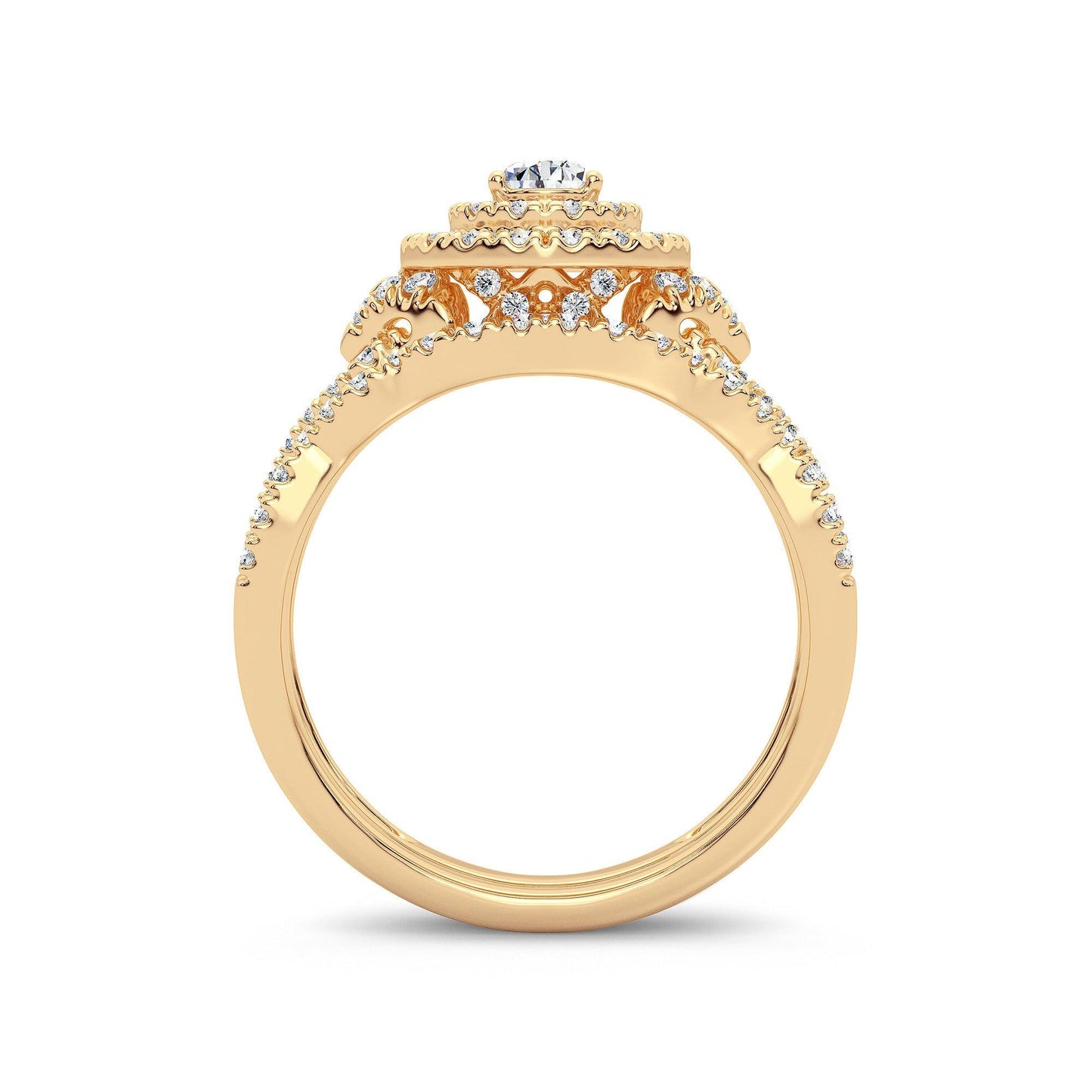 14K 1.00CT Diamond Bridal Ring - Johnny Dang & Co