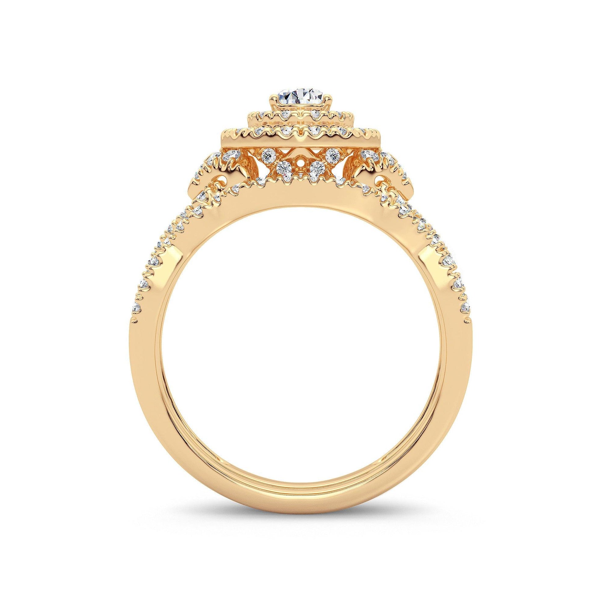 14K 1.00CT Diamond Bridal Ring - Johnny Dang & Co