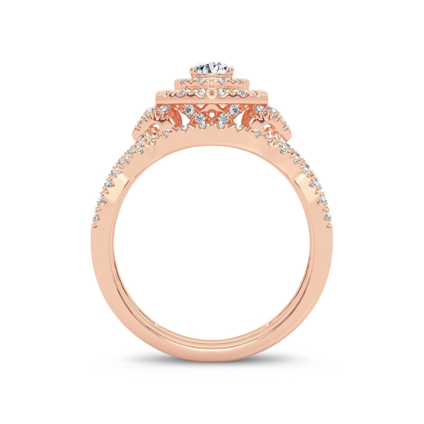 14K 1.00CT Diamond Bridal Ring - Johnny Dang & Co