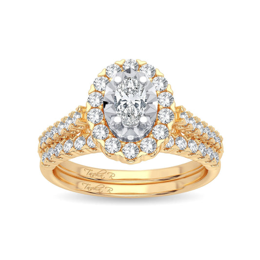 14K 1.00CT Diamond Bridal Ring - Johnny Dang & Co