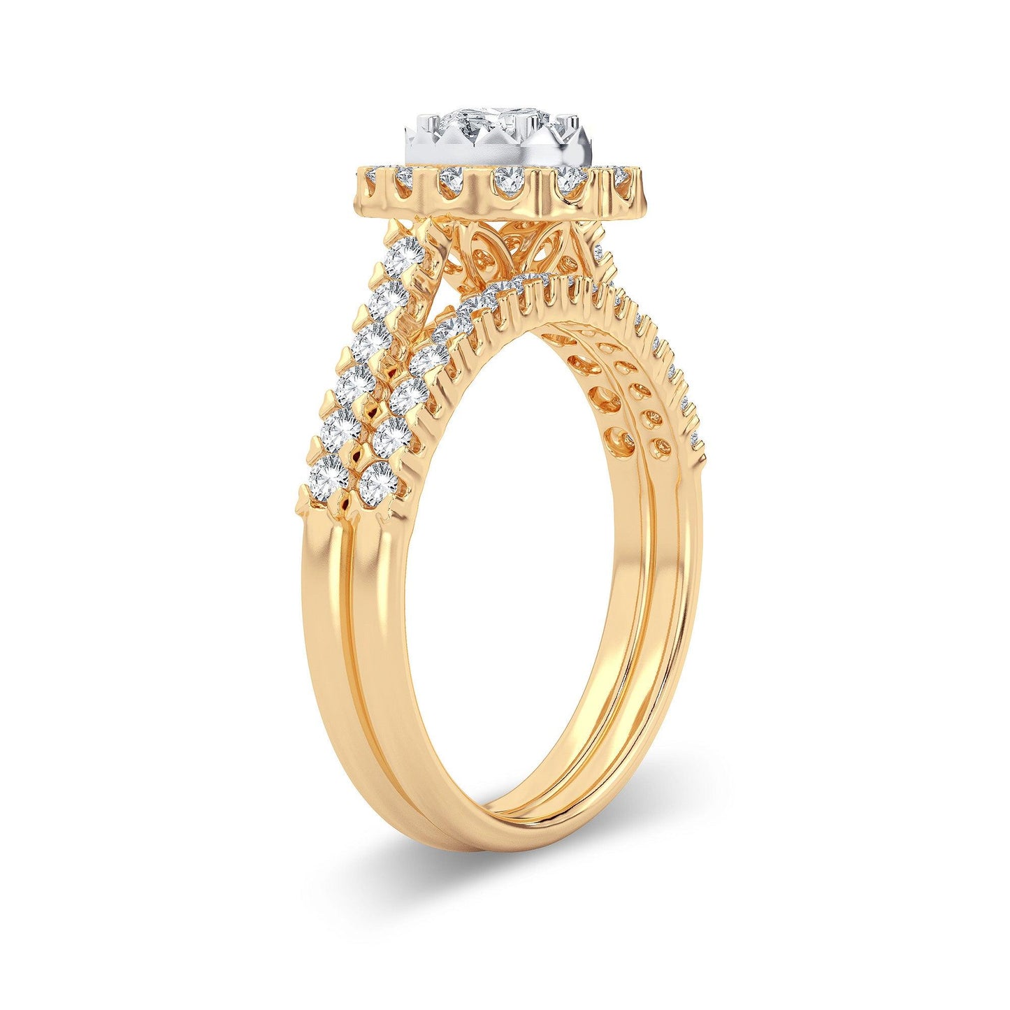 14K 1.00CT Diamond Bridal Ring - Johnny Dang & Co