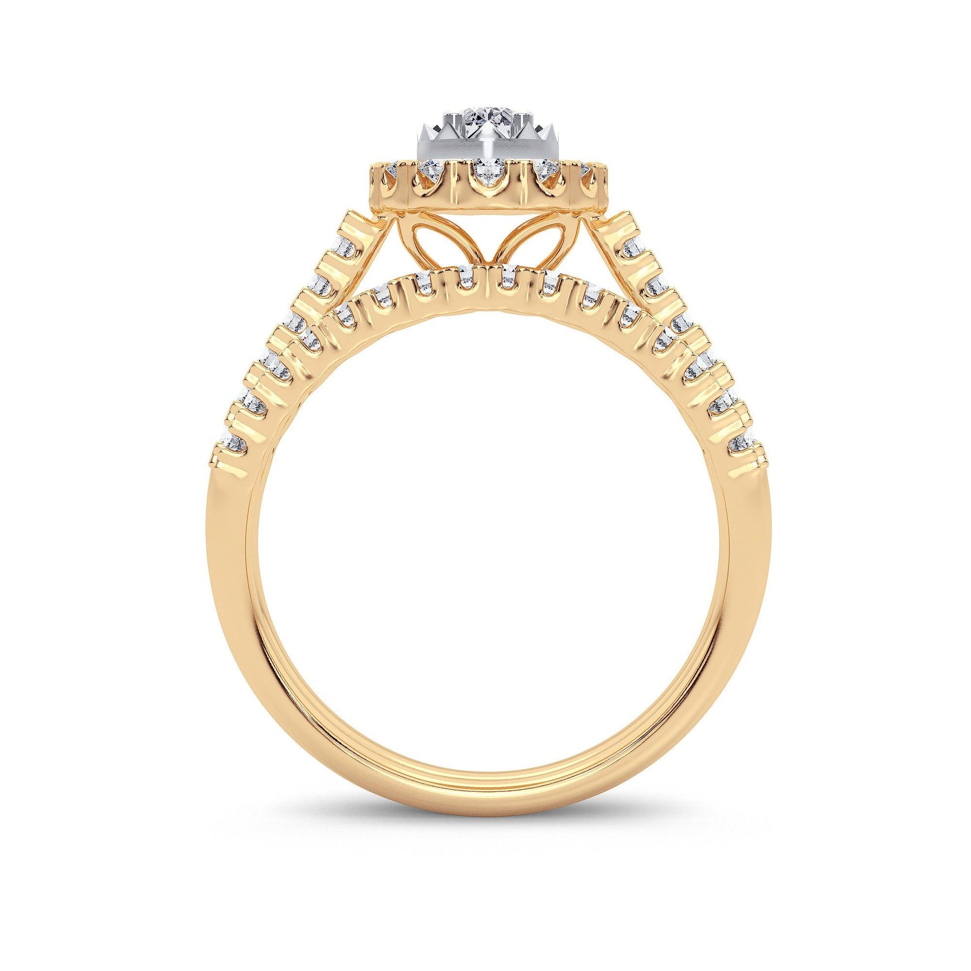 14K 1.00CT Diamond Bridal Ring - Johnny Dang & Co