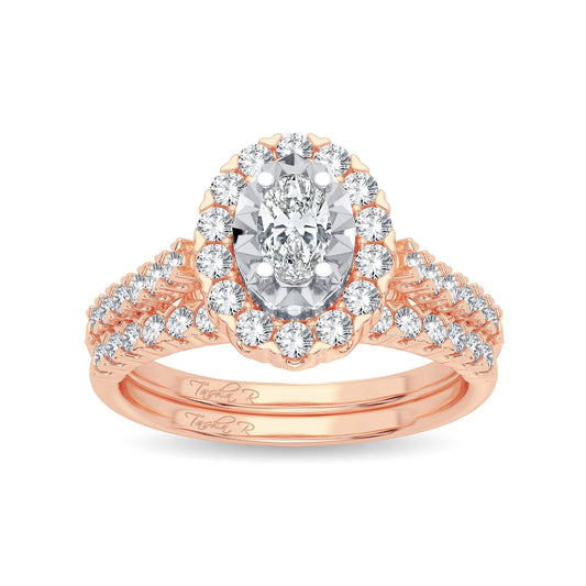 14K 1.00CT Diamond Bridal Ring - Johnny Dang & Co