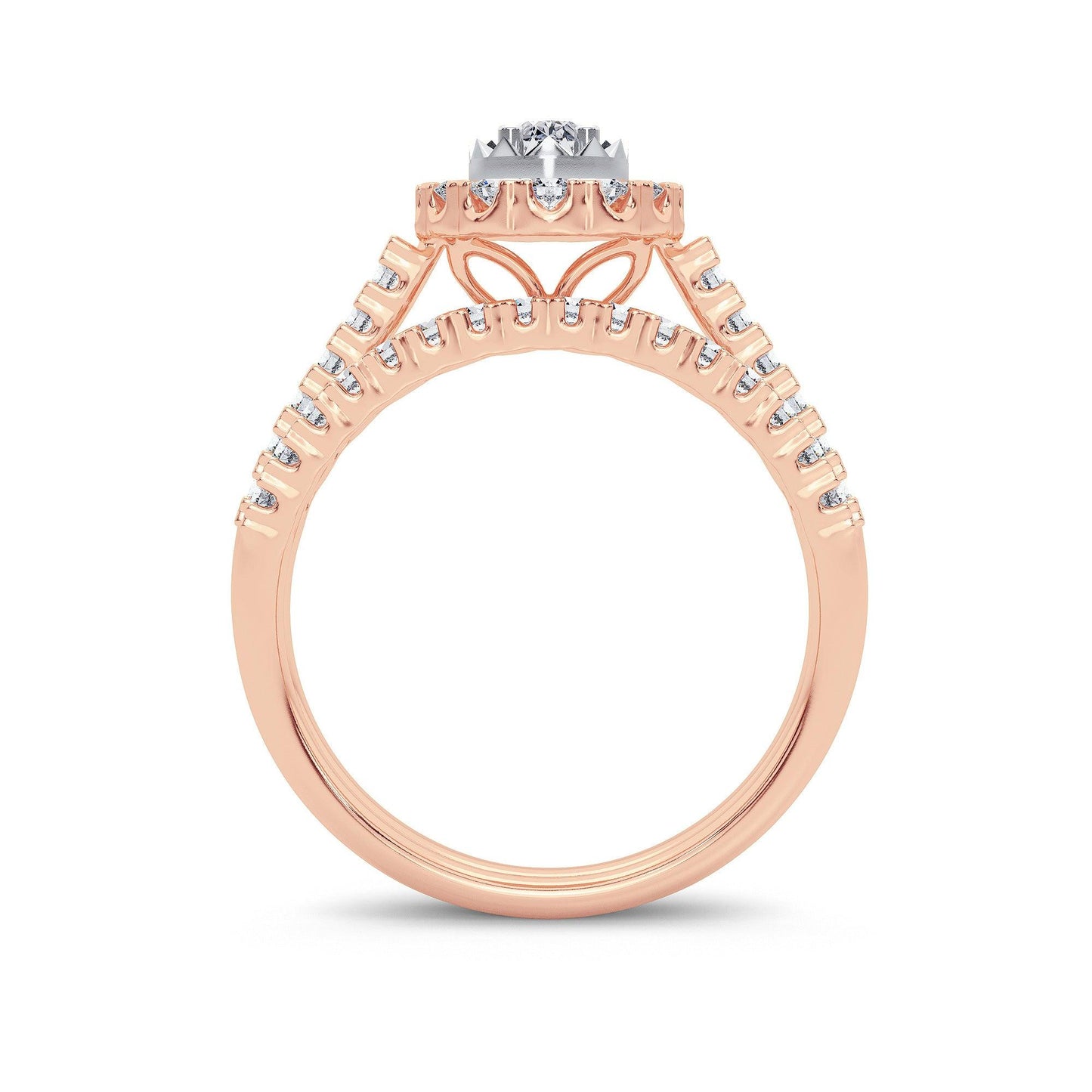 14K 1.00CT Diamond Bridal Ring - Johnny Dang & Co