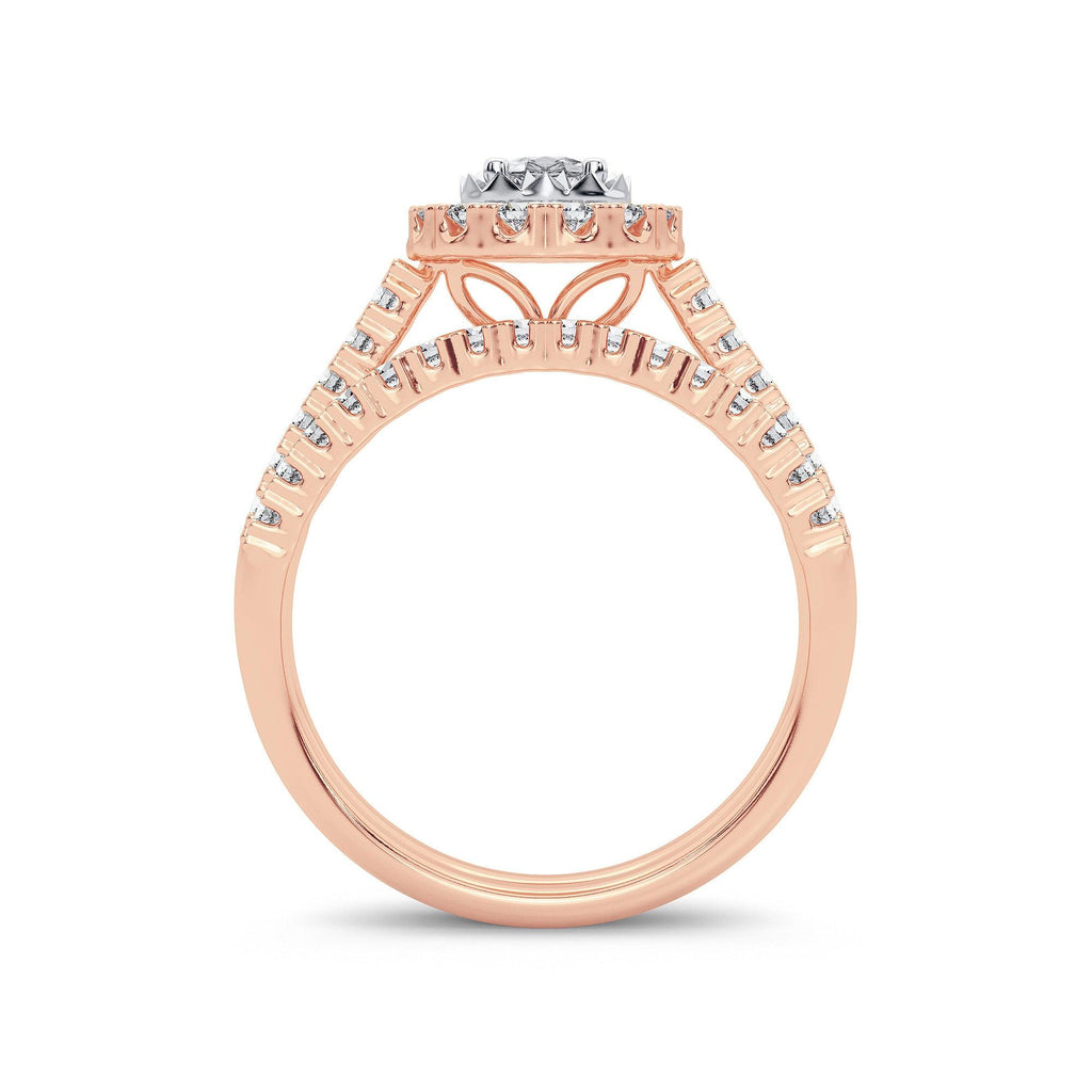 14K 1.00CT Diamond Bridal Ring - Johnny Dang & Co