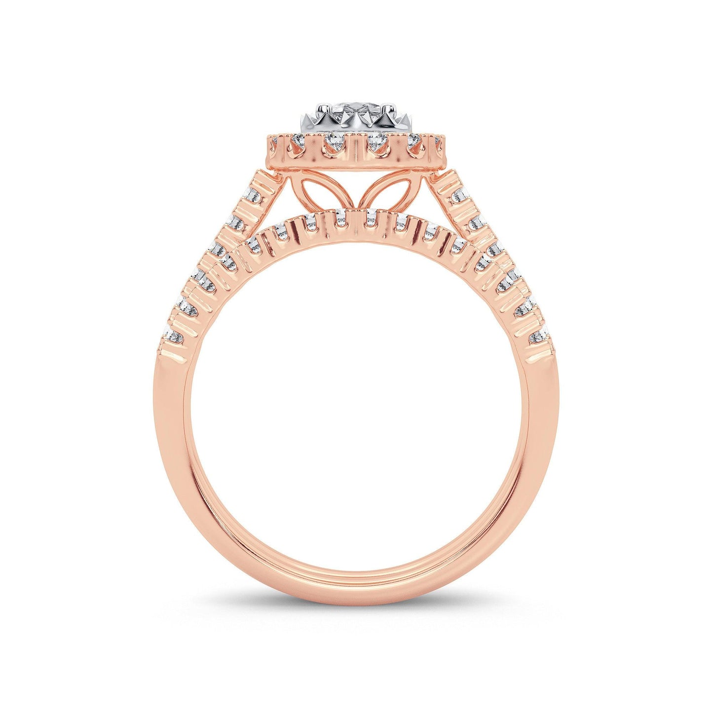 14K 1.00CT Diamond Bridal Ring - Johnny Dang & Co