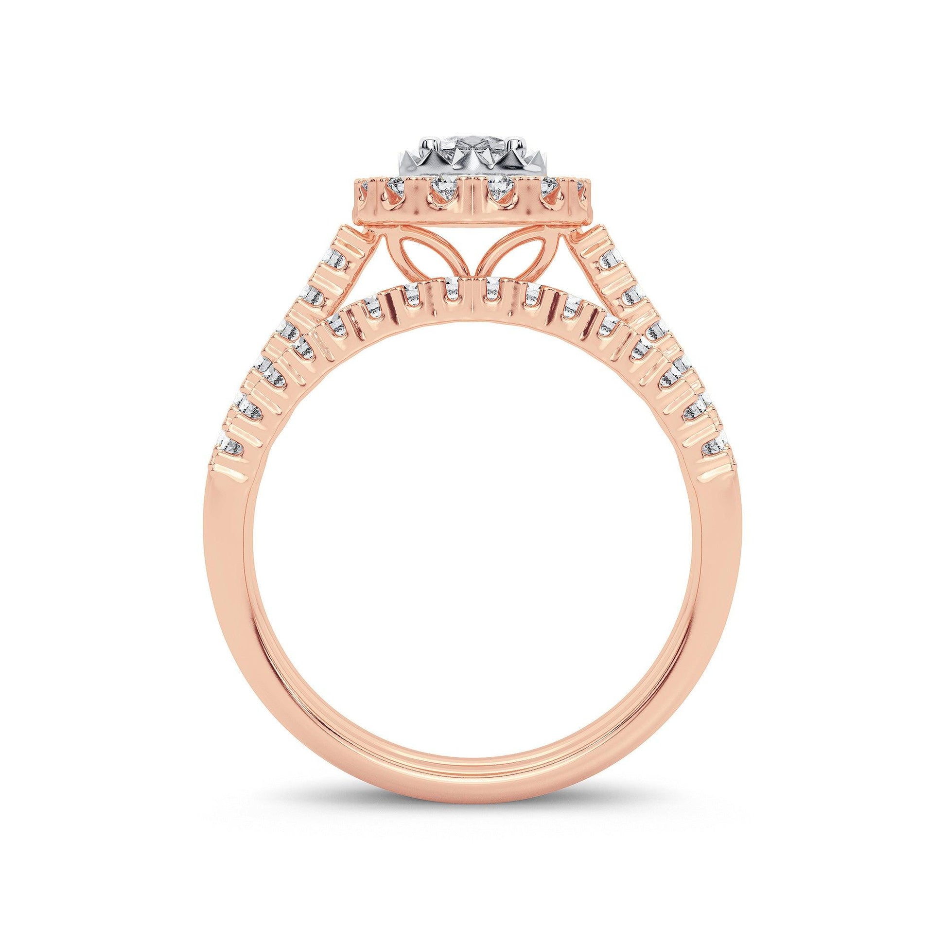14K 1.00CT Diamond Bridal Ring - Johnny Dang & Co
