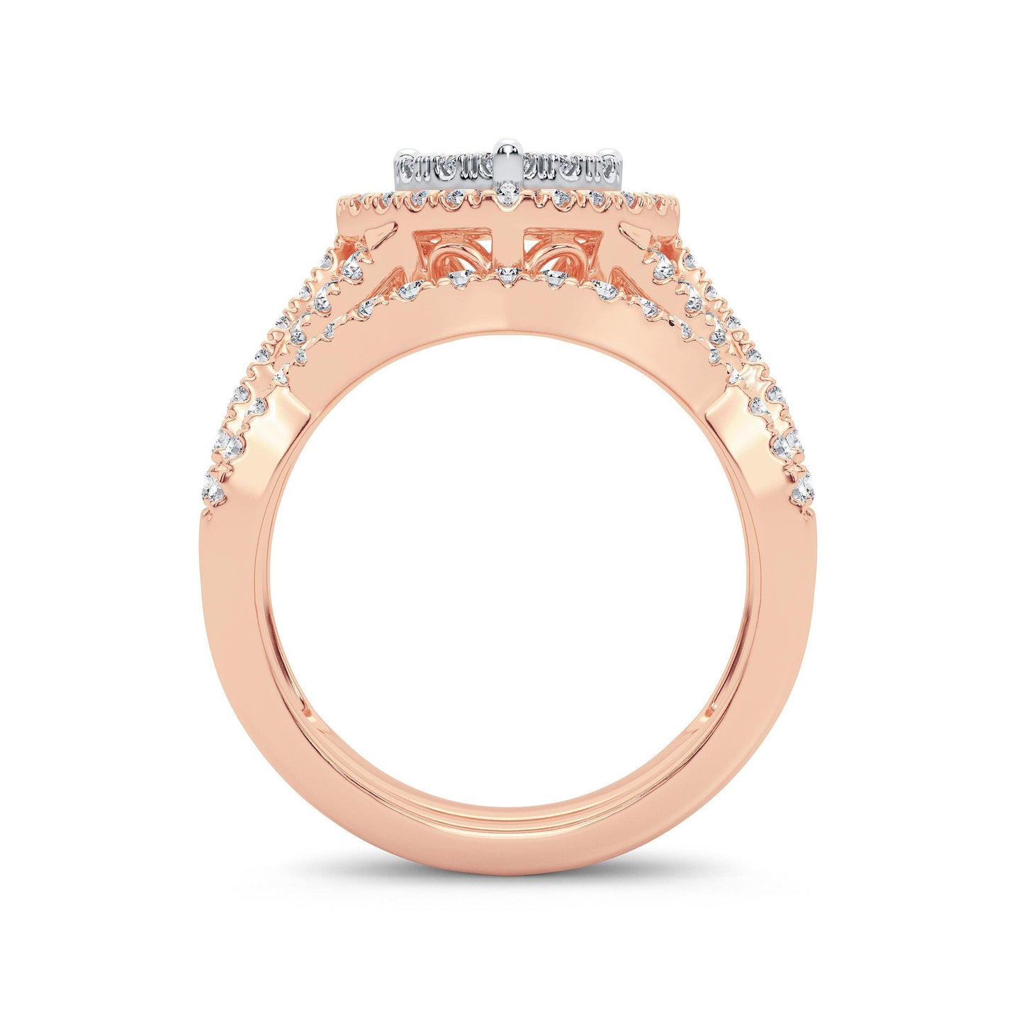 14K 1.00ct Diamond Bridal Ring - Johnny Dang & Co