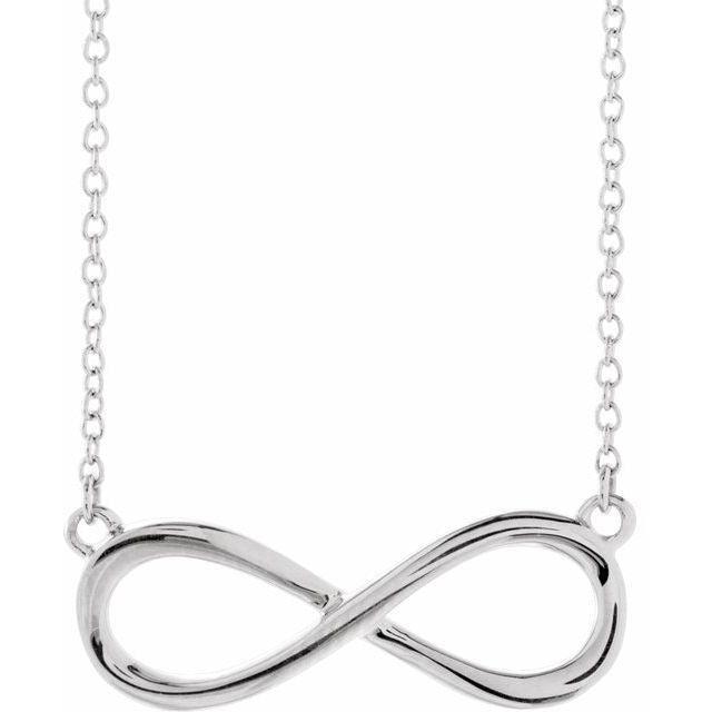 JDSP-85947 14K White Infinity-Inspired 18" Necklace - Johnny Dang & Co