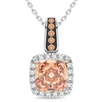 14K 0.20CT Diamond Morganite Pendant - Johnny Dang & Co