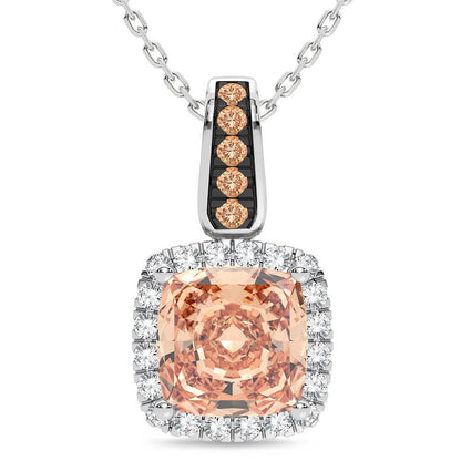 14K 0.20CT Diamond Morganite Pendant - Johnny Dang & Co
