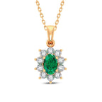 10K 0.05ct Diamond Emerald Pendant - Johnny Dang & Co