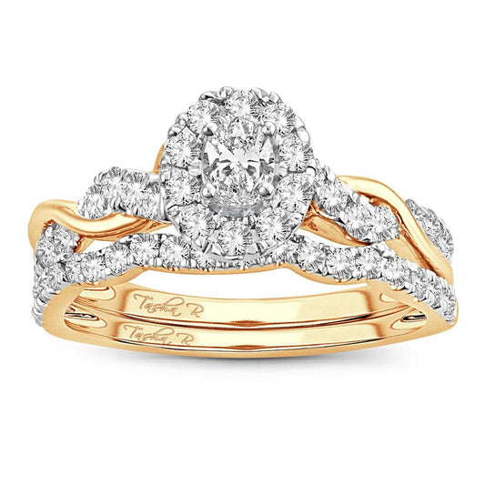 14K 1.00CT Fancy Cut Bridal Ring - Johnny Dang & Co