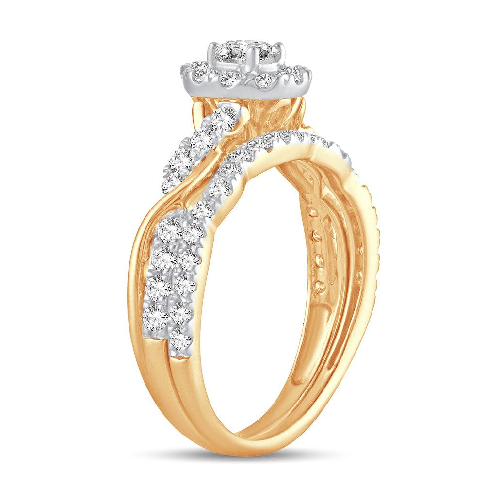 14K 1.00CT Fancy Cut Bridal Ring - Johnny Dang & Co